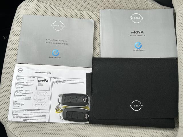 Nissan Ariya Evolve 91 kWh Automaat / Origineel NL / WLTP bereik 516 km & WLTP bereik stad 698 km / Apple carplay / Android auto / Lederen bekleding / Elektrisch verstelbare stoelen met geheugen / Panorama dak met schuif- kantel functie / Bose geluidsinstallatie / Hea