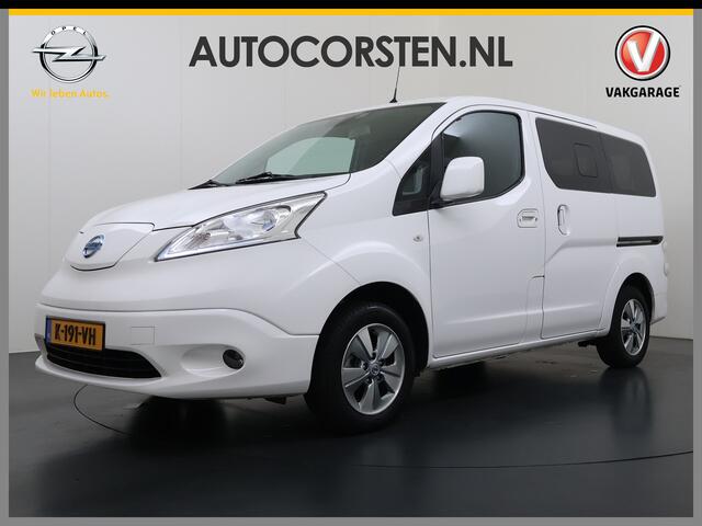 Nissan E-NV200 Evalia 7-Persoons SOH 93% 40kWh Camera Navi Stoel+Stuurverwarming Cruise Control Ecc Connect Edition Schuifdeuren Privacy Glas Lmv Regen+Lichtsensor Isofix Keyless 1e Eigenaar Origineel Nederlandse Bus