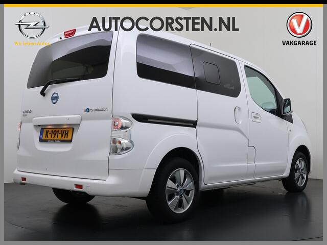 Nissan E-NV200 Evalia 7-Persoons SOH 93% 40kWh Camera Navi Stoel+Stuurverwarming Cruise Control Ecc Connect Edition Schuifdeuren Privacy Glas Lmv Regen+Lichtsensor Isofix Keyless 1e Eigenaar Origineel Nederlandse Bus