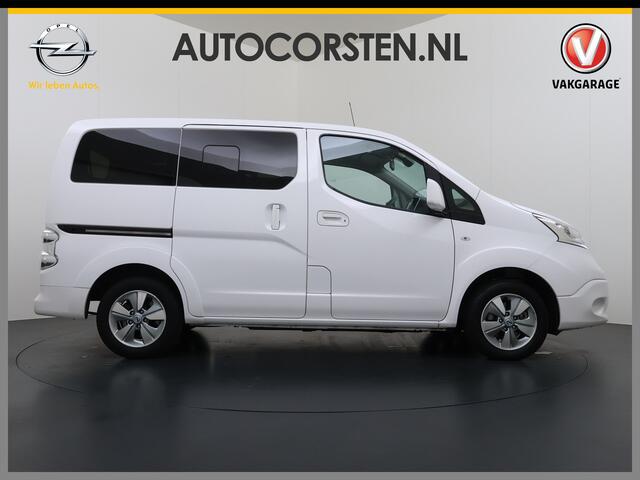 Nissan E-NV200 Evalia 7-Persoons SOH 93% 40kWh Camera Navi Stoel+Stuurverwarming Cruise Control Ecc Connect Edition Schuifdeuren Privacy Glas Lmv Regen+Lichtsensor Isofix Keyless 1e Eigenaar Origineel Nederlandse Bus