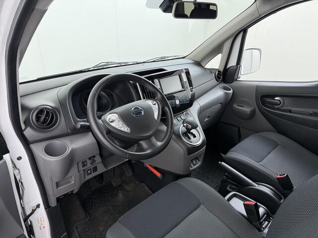 Nissan E-NV200 Evalia 7-Persoons SOH 93% 40kWh Camera Navi Stoel+Stuurverwarming Cruise Control Ecc Connect Edition Schuifdeuren Privacy Glas Lmv Regen+Lichtsensor Isofix Keyless 1e Eigenaar Origineel Nederlandse Bus