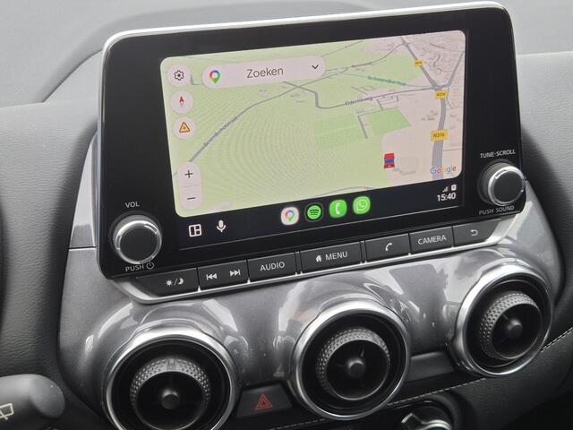 Nissan JUKE 1.0 DIG-T N-Connecta Handgeschakeld / Dealer onderhouden / Trekhaak vast / Navigatie via Apple Carplay of Android Auto / Achteruitrijcamera / Trekgewicht 1250 kg / Cruise control / Keyless Entry/Start / Climate control /