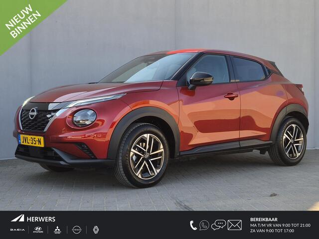 Nissan JUKE 1.6 Hybrid N-Connecta Automaat / Fabrieksgarantie tot 05-2028 / Cold Pack / Achteruitrijcamera / Apple Carplay Android Auto / Keyless Entry/Start / Cruise control / Parkeersensoren voor en achter / Draadloze telefoon lader /