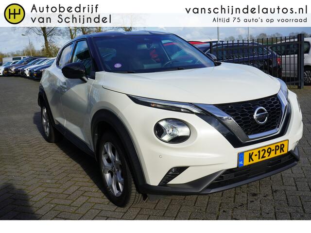 Nissan JUKE 1.0 DIG-T 115PK BUSINESS EDITION LUXE ORIGINEEL NEDERLANDS TWO TONE CAMERA PDC V+A ANDROID/APPLECARPLAY NAVI STOEL+VOORRUITVERWARMING ECC AIRCO CRUISE BLUETOOTH 17INCH ENZ...