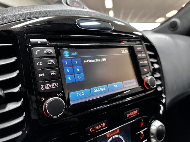 Nissan JUKE 1.2 DIG-T S/S Acenta/ Facelift!/ Camera/ 17'' LMV/ Extra getint glas/ DAB+/ Navi/ Clima/ Cruise/ Elek. pakket/ Isofix/ Bluetooth/ Armsteun/ Multi. LEDER. Stuur/ Mistl./ LED Dagrijverl.