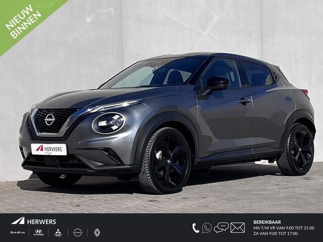 Nissan JUKE 1.0 DIG-T Tekna / Fabrieksgarantie tot 03-2028 <100.000 km / Automaat / Leder / Camera 360° / Cold Pack / Stuur-, stoel- & voorruitverwarming / Navigatie / Apple Carplay Android / 19" LM + All Season banden /