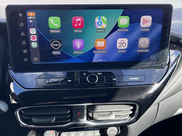 Nissan JUKE 1.0 DIG-T Tekna / Fabrieksgarantie tot 03-2028 <100.000 km / Automaat / Leder / Camera 360° / Cold Pack / Stuur-, stoel- & voorruitverwarming / Navigatie / Apple Carplay Android / 19" LM + All Season banden /