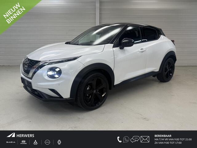 Nissan JUKE 1.0 DIG-T Tekna Automaat / Lederen Bekleding / Navigatie / Stoel- en Stuurverwarming / Verwarmde Voorruit / Adaptive Cruise Control / 360 Graden Camera / 19 Inch Velgen / LED Verlichting /
