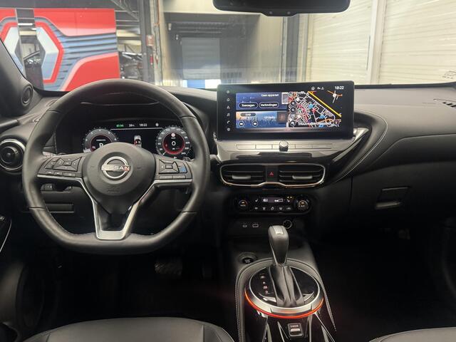 Nissan JUKE 1.0 DIG-T Tekna Automaat / Lederen Bekleding / Navigatie / Stoel- en Stuurverwarming / Verwarmde Voorruit / Adaptive Cruise Control / 360 Graden Camera / 19 Inch Velgen / LED Verlichting /