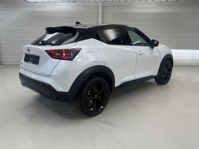 Nissan JUKE 1.0 DIG-T Tekna Automaat / Lederen Bekleding / Navigatie / Stoel- en Stuurverwarming / Verwarmde Voorruit / Adaptive Cruise Control / 360 Graden Camera / 19 Inch Velgen / LED Verlichting /