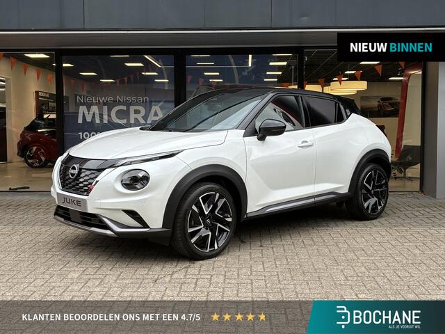 Nissan JUKE 1.6 Hybrid N-Design NIEUW UIT VOORRAAD LEVERBAAR | Verwarmbare stoelen- en stuurwiel | Climate Control | Navigatiesysteem | Parkeersensoren voor- en achter | Apple CarPlay & Android Auto | 10 jaar fabrieksgarantie