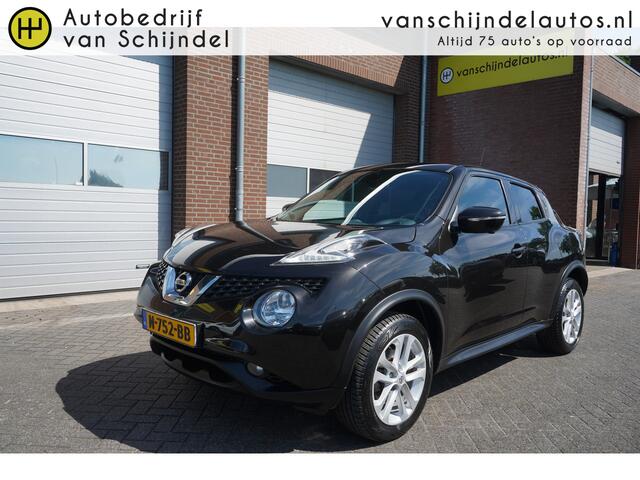 Nissan JUKE 1.6 AUTOMAAT TEKNA VOL LUXE! SCHUIF-KANTELDAK STOELVERWARMING 360 CAMERA LEDER-ALCANTARA NAVI CLIMA CRUISE BLUETOOTH LMV KEYLESS ENZ...