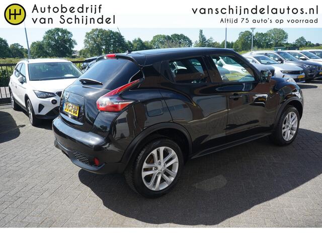 Nissan JUKE 1.6 AUTOMAAT TEKNA VOL LUXE! SCHUIF-KANTELDAK STOELVERWARMING 360 CAMERA LEDER-ALCANTARA NAVI CLIMA CRUISE BLUETOOTH LMV KEYLESS ENZ...