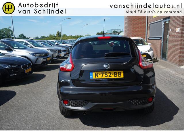 Nissan JUKE 1.6 AUTOMAAT TEKNA VOL LUXE! SCHUIF-KANTELDAK STOELVERWARMING 360 CAMERA LEDER-ALCANTARA NAVI CLIMA CRUISE BLUETOOTH LMV KEYLESS ENZ...