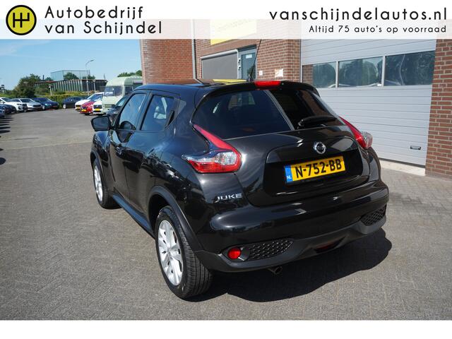 Nissan JUKE 1.6 AUTOMAAT TEKNA VOL LUXE! SCHUIF-KANTELDAK STOELVERWARMING 360 CAMERA LEDER-ALCANTARA NAVI CLIMA CRUISE BLUETOOTH LMV KEYLESS ENZ...