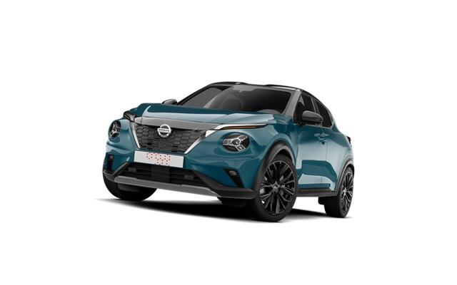 Nissan JUKE Pulse Hybrid 143 | "Interior Pack Plus" - donkerblauw kunstleer + gemêleerde inzetstukken | Blind Spot (Warning & Intervention) | Draadloze Apple Carplay® & Android Auto®