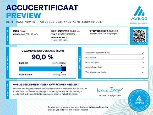 Nissan LEAF N-Connecta 40 kWh | SOH 90% | 360° Camera | Adaptive Cruise Control | Navigatie | Stoelverwarming |