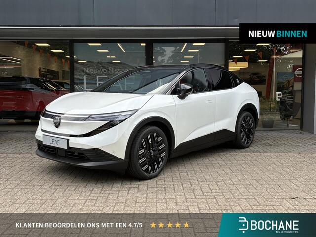 Nissan LEAF Evolve 75 kWh NIEUW UIT VOORRAAD LEVERBAAR | 75 kWh | 622 km rijbereik | Lederen bekleding | Adaptieve Cruise Control | Climate Control | Parkeersensoren voor- en achter | Stoelmassage | 10 jaar fabrieksgarantie