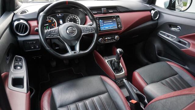 Nissan MICRA 0.9 IG-T 90pk Tekna Bose Nissan Micra 0.9 IG-T 90pk Tekna Bose Leder LED Navi Keyless DAB 17inch LM *NL auto* Complete Micra* 131346km