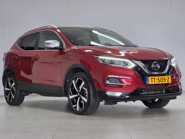 Nissan QASHQAI 1.2 Tekna +/ LED Koplampen/ Pano-Dak/ BOSE/ Trekhaak/ Keyless/ 360 Camera/ Zwarte Hemel/ DAB+/ Elek.Stoelen+Memory/ Grootlichtass./ Dodehoekdet./ Stoelverw./ Voorruitverw./ LEDER/ Clima/ Navi/ Cruise.