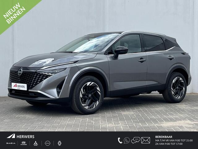 Nissan QASHQAI 1.3 MHEV Xtronic N-Connecta Automaat / ¤4.000,- Nissan Voorraadvoordeel / NIEUW uit voorraad leverbaar! / Panoramadak / Googlemaps Navigatie / Apple Carplay & Android Auto / 360° Camera / Stuur- en Stoelverwarming voor / Voorruit Verwarming / Adaptieve Cr