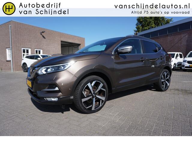 Nissan QASHQAI 1.2 TEKNA + AUTOMAAT TREKHAAK BOSE 360CAMERA LUXE LEDER PANORAMADAK KEYLESS STOELVERWARMING VOORRUITVERWARMING 19INCH CLIMA CRUISE BLUETOOTH PDC V+A ENZ...