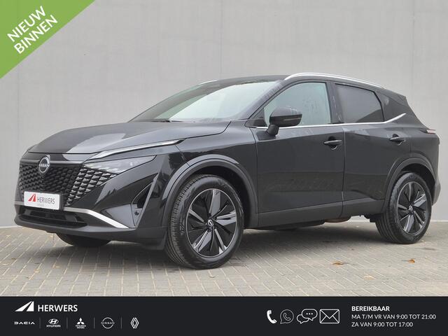 Nissan QASHQAI 1.3 MHEV Xtronic Tekna Black Edition Automaat / Nieuw Model / facelift / Cold pack / HUD / Elektrische achterklep / Stuur-,Stoel en Voorruitverwarming / Rondomzicht camera / Trekgewicht 1800 kg /