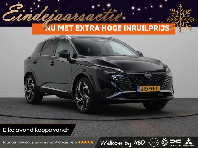 Nissan QASHQAI 158pk MHEV Xtronic Tekna Plus | Lederen bekleding | Elektrisch verstelbare voorstoelen | Stoel, stuur en voorrruit verwarming | Panoramadak | BOSE Audio |