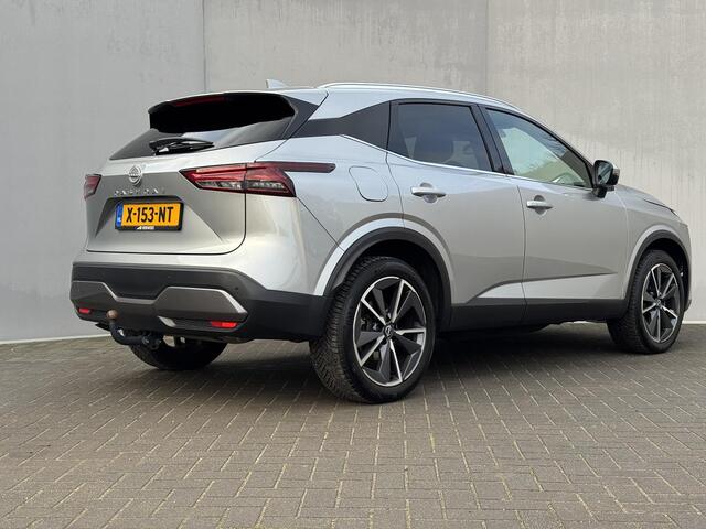 Nissan QASHQAI 1.3 MHEV Tekna / Trekhaak (Trekgewicht 1.400kg) / Dealeronderhouden / Panoramadak / Adaptieve Cruise Control / Stoelverwarming / Stuurverwarming / Voorruitverwarming / Apple Carplay & Android Auto /