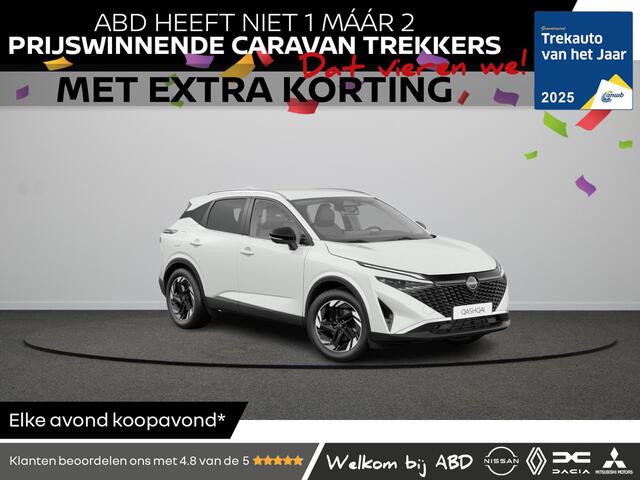 Nissan QASHQAI N-Connecta + Panoramisch glazen dak + Cold Pack Mild-Hybrid 158 Xtronic | 12.3" TFT digitale cockpit | Audiosysteem met DAB, Apple Carplay & Android Auto, USB-aansluiting, stuurwielbediening en 6 luidsprekers | Blind Spot Warning & Intervention (BSW + BSI