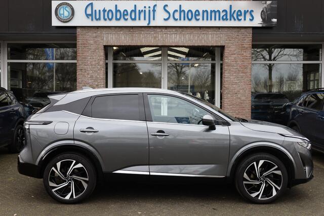 Nissan QASHQAI 1.3 MHEV Xtronic Tekna Plus HUD PANO LEER+ALCANTARA MEMORY ACC PRO-PILOT MASSAGE CARPLAY 360-CAMERA RUIT/STUUR/STOELVERWARMING DAB 20"LMV 2xKEYLESS ELEK.KLEP DODEHOEK/VERKEERSBORDDETECTIE ENZ.