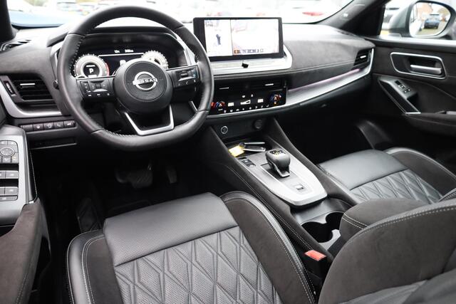 Nissan QASHQAI 1.3 MHEV Xtronic Tekna Plus HUD PANO LEER+ALCANTARA MEMORY ACC PRO-PILOT MASSAGE CARPLAY 360-CAMERA RUIT/STUUR/STOELVERWARMING DAB 20"LMV 2xKEYLESS ELEK.KLEP DODEHOEK/VERKEERSBORDDETECTIE ENZ.