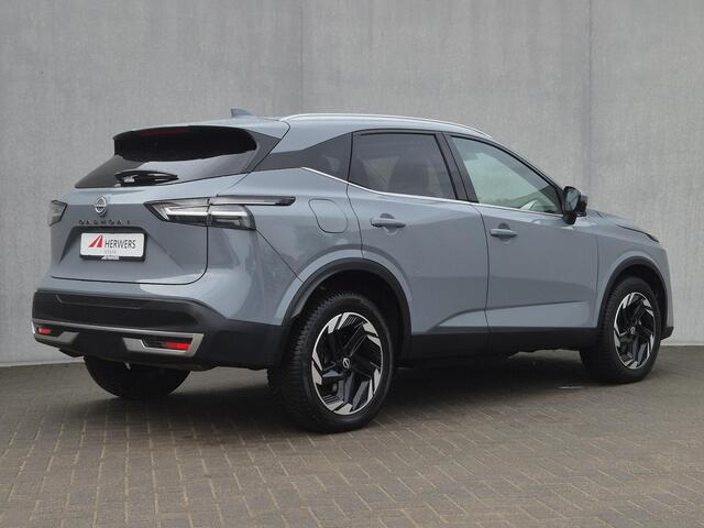 Nissan QASHQAI 1.3 MHEV Xtronic N-Connecta Automaat / Fabrieksgarantie tot 03-2028<100.000 km / 1.800 kg trekgewicht / Panorama dak / All season banden / Cold Pack & Pack Easy / Elektrische klep / Head Up Display / Camera 360° / Stuur-, stoel- en voorruitverwarming / A