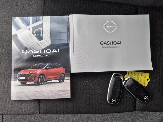 Nissan QASHQAI 1.3 MHEV Xtronic N-Connecta Automaat / Fabrieksgarantie tot 06-2028<100.000 / 1.800 kg trekgewicht / Panorama dak / Elektrische klep / HUD / Camera 360° / Cold pack / Pack Easy / Stuur-, stoel- en voorruitverwarming / Navigatie / Apple Carplay Android /