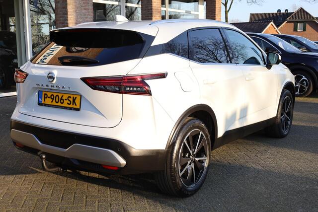 Nissan QASHQAI 1.3 MHEV Tekna PANO TREKHAAK CARPLAY HUD 19"LMV ACC HALFLEER DAB ELEK.ACHTERKLEP 2xPDC ZWARTE-HEMEL NAVI NAP ENZ!!