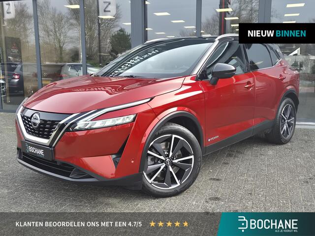 Nissan QASHQAI 1.5 e-Power Tekna | Gen-2 | 1/2 lederen interieur | Glazen dak | 19 inch LM Velgen | Fuji Red speciale kleur | 1e eigenaar | Keurig onderhouden