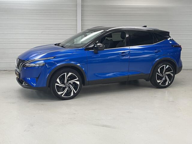 Nissan QASHQAI 1.3 MHEV Xtronic Tekna Plus / Eerste Eigenaar / Dealer Onderhouden / Afneembare Trekhaak 1800 KG / Lederen Bekleding / Bose Audio / Navigatie / Panoramadak / 360 Graden Camera / Elektrische Kofferbak / Elektrisch Verstelbare Stoel met Geheugen /