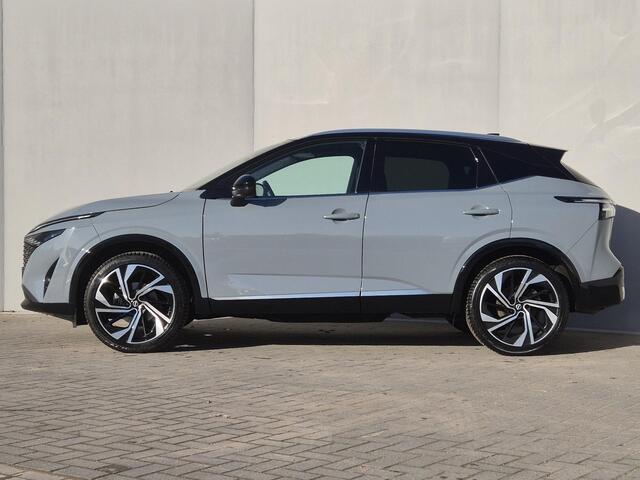 Nissan QASHQAI 1.3 MHEV Xtronic Tekna Plus Automaat / Fabrieksgarantie tot 01-2028<100.000 / Facelift / All season banden / Trekgewicht 1800 kg / Head-up display / Panoramadak / Stuur- Stoel & voorruitverwarming / Bose Audio Systeem / Elektrische achterklep / Voorstoele