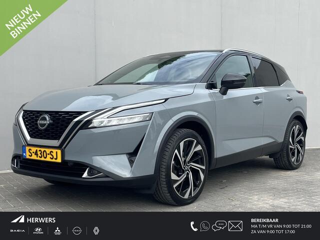 Nissan QASHQAI 1.3 MHEV Xtronic Tekna Plus / Trekhaak (1.800KG) / All Season Banden / HUD / 360 Camera / Lederen Bekleding / Elektr. Stoelen / Massage Functie / Panorama Dak / Cold Pack / Apple Carplay&Android Auto / Keyless /