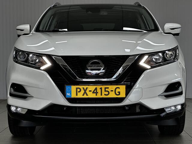 Nissan QASHQAI 1.2 N-Connecta/ 360° Camera/ 18'' LMV/ Keyless/ Lane-Assist./ DAB+/ Panorama-Dak/ Navi/ Clima/ Cruise/ Elek. pakket/ Isofix/ Bluetooth/ Armsteun/ Multi. LEDER. Stuur/ Mistl./ PDC V+A/ Extra getint glas/ Chro