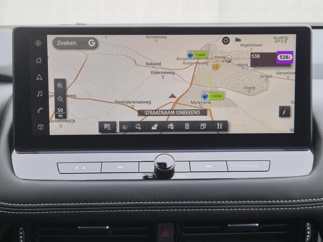 Nissan X-TRAIL 1.5 e-4orce Tekna 4WD Automaat / Fabrieksgarantie tot 10-2027<100.000 / Dealer onderhouden / All Season banden / Trekgewicht 1800 kg / Head Up Display / Elektrische achterklep / Adaptief cruise control / Rondomzicht camera /