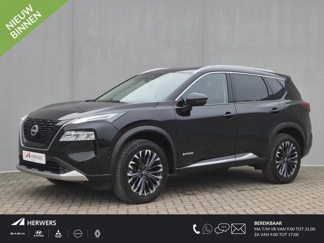Nissan X-TRAIL 1.5 e-Power e-4ORCE TEKNA 4WD Automaat / Fabrieksgarantie tot 10-2028<100.000km / Dealer onderhouden / All Season banden / Trekgewicht 1800 kg / Head Up Display / Elektrische achterklep / Adaptief cruise control / Rondomzicht camera /