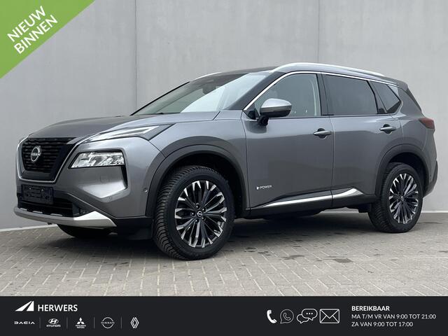 Nissan X-TRAIL 1.5 e-4orce Tekna 4WD Automaat / Fabrieksgarantie t/m 1-2028 / Volledig Onderhoud / Trekgewicht 1.800KG / Stoel-/Stuur-/Voorruit-/Achterbankverwarming / Navigatie / Apple Carplay/Android Auto /