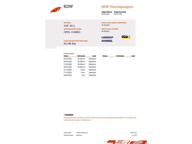 Opel COMBO 1.5D L1H1 Standaard (102 PK) 2e-Eig. & Keurig-Onderh. BOVAG-Garantie. NL-Auto..