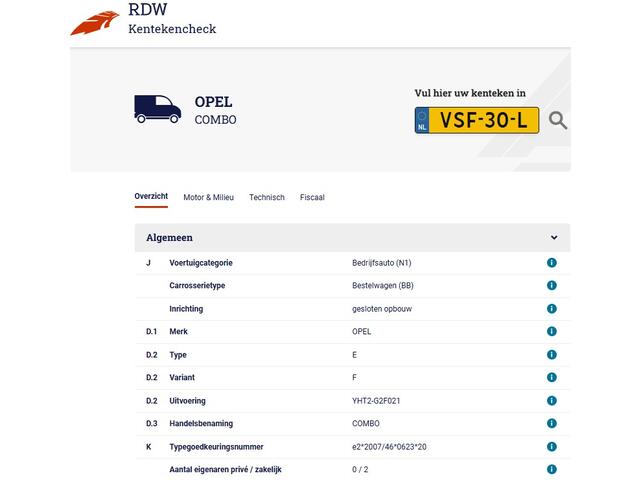 Opel COMBO 1.5D L1H1 Standaard (102 PK) 2e-Eig. & Keurig-Onderh. BOVAG-Garantie. NL-Auto..