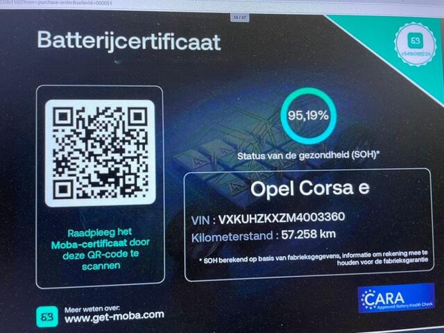 Opel CORSA Edition 50 kWh - Carplay, Cruise, Clima, SOH 95,19%