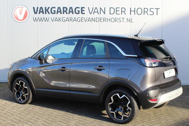 Opel Crossland 1.2-Turbo 110pk Ultimate Mooie en luxe hoogzitter met weinig km's ! Volautm. airco dual, cruise control, camera, comfortstoelen, metallic lak, LM wielen, navigatie, telefoonvoorb., LED verlichting etc.