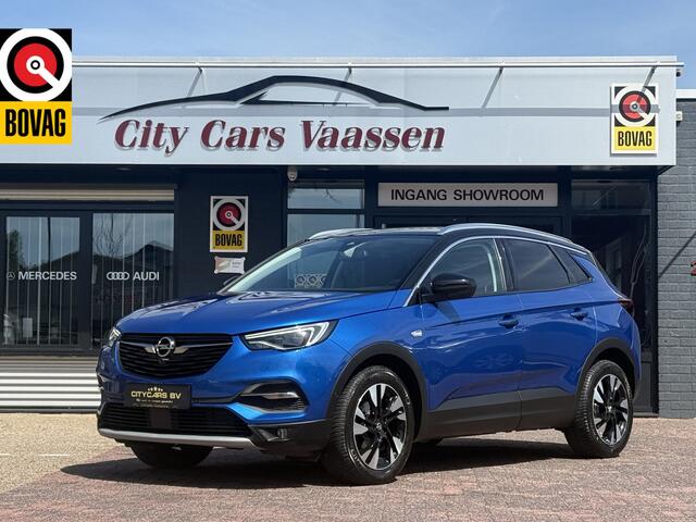 Opel Grandland X 1.2 Turbo Ultimate 131 pk automaat org nl auto nap logisch full options navi apple carplay climate ctr cruise ctr lmv 18 inch keyless entry pdc v/a half leder/stof