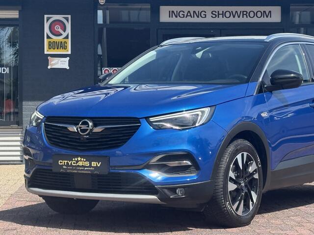Opel Grandland X 1.2 Turbo Ultimate 131 pk automaat org nl auto nap logisch full options navi apple carplay climate ctr cruise ctr lmv 18 inch keyless entry pdc v/a half leder/stof