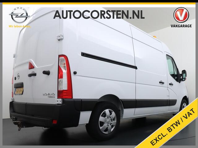 Opel MOVANO 2.3CDTI L2H2 Airco Navi Trekhaak 3-Persoons Cruise Control Pdc Bluetooth Kasten-inrichting Regen-Lichtsensor Schuifdeur Betonplex Vloer Wandbetimmering Euro 6 1e Eigenaar 2.500kg Trekgewicht